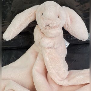 Jellycat Baby Pink Bashful Bunny Soother Lovey Security Blanket - EUC